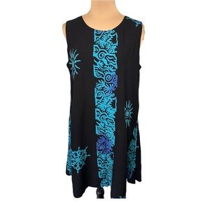 Bali Batiks Hand Painted Resortwear Abstract Design Sundress, Size M